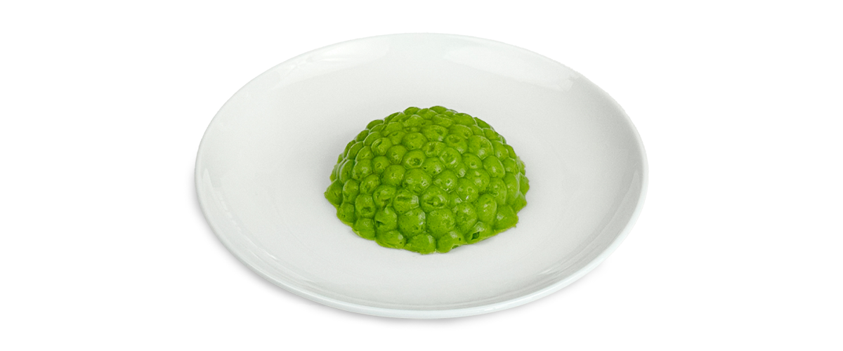 Shape It Peas pureed for dysphagia diet.